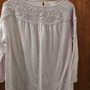 Elegant Lace Detail Lavender Top